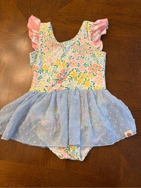 cheeky plum Floral Pink Yellow Blue Ruffle One-Piece